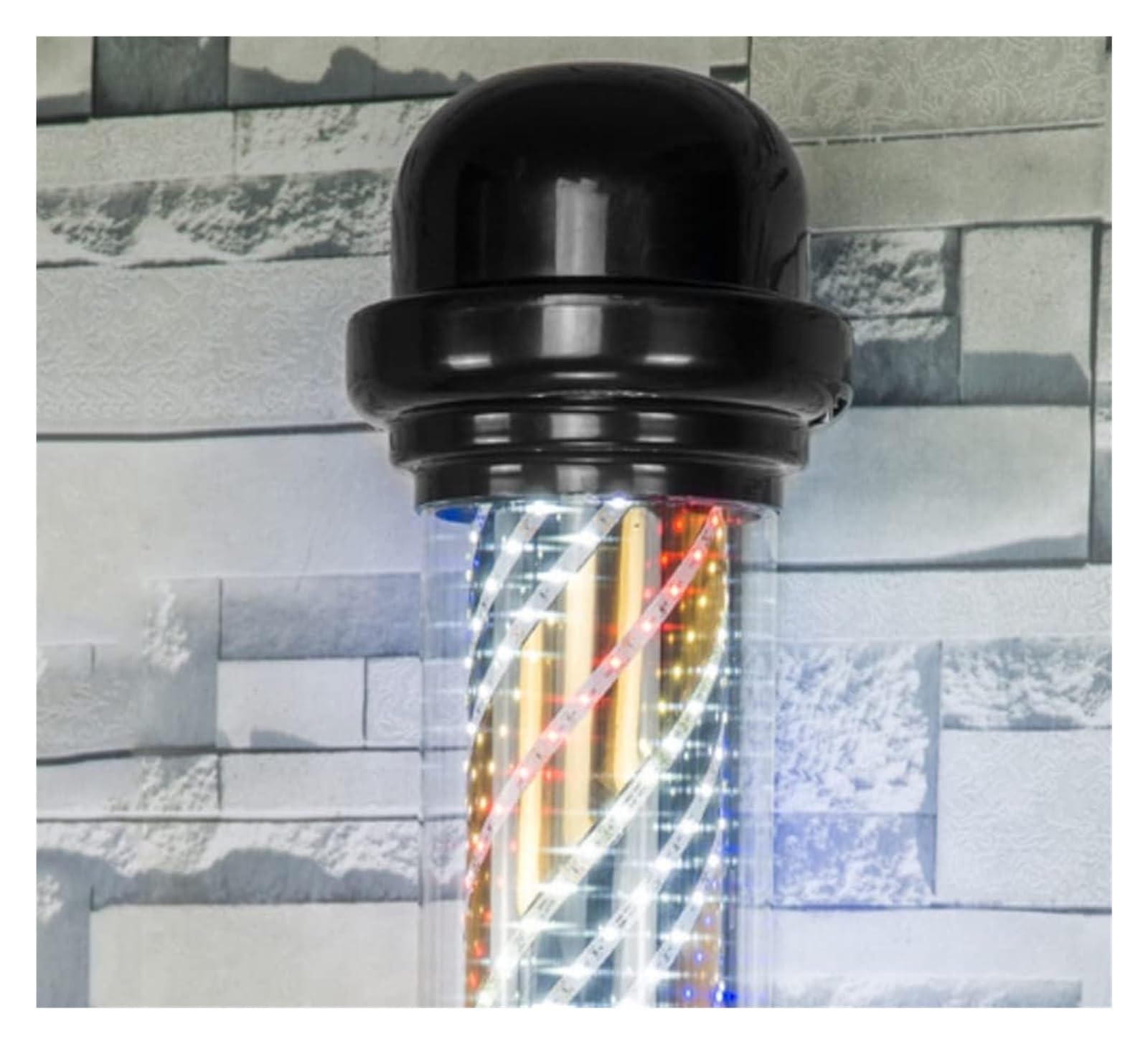 Lampy ścienne Barber Pole, 57 cm, obrotowe, podświetlane, kolorowe paski LED, oświetlenie salonu fryzjerskiego, zewnętrzne, wodoodporne, energooszczędne, montowane na ścianie,，