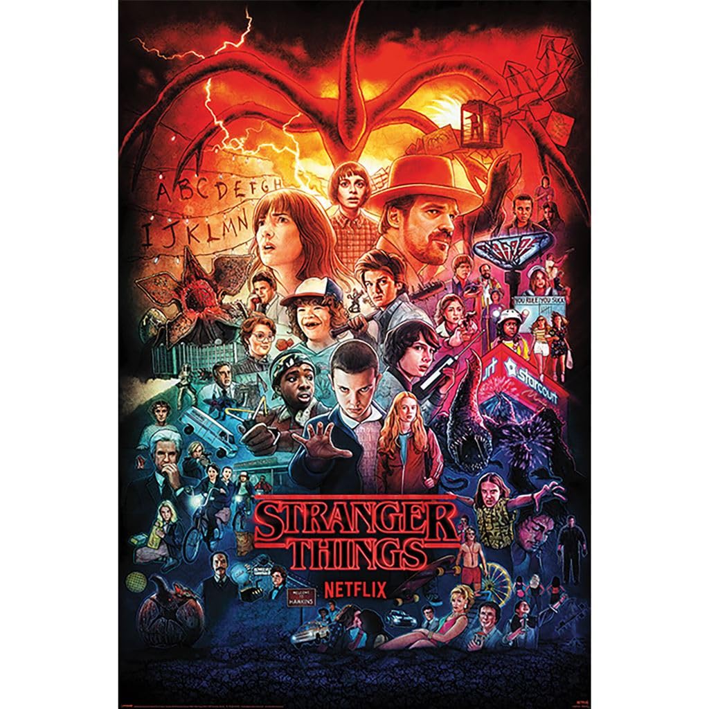 Pyramid International Stranger Things Maxi Poster (Seasons Montage Design) 61cm x 91.5cm - Official Merchandise, Living Room