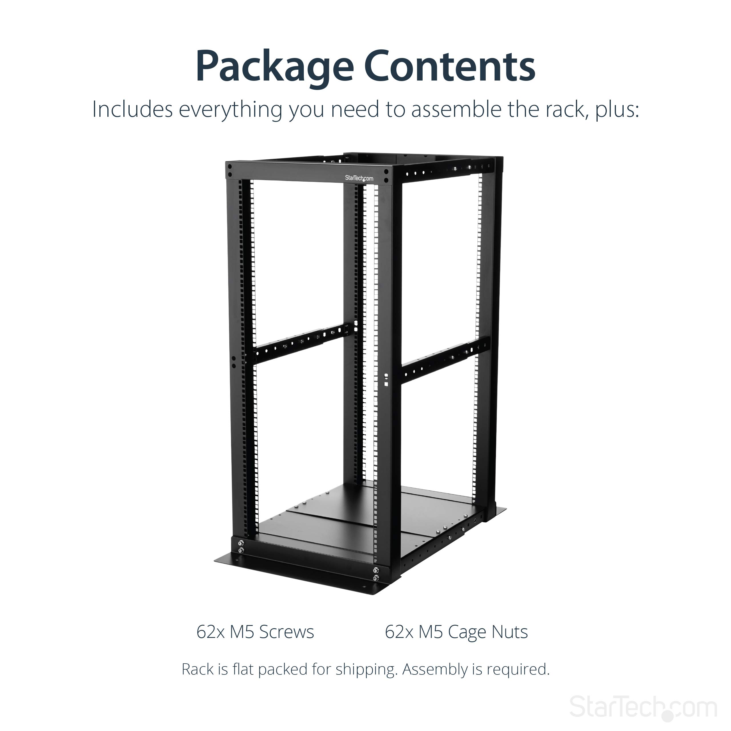 Amazon.com: StarTech.com 25U Open Frame Server Rack - 994lb