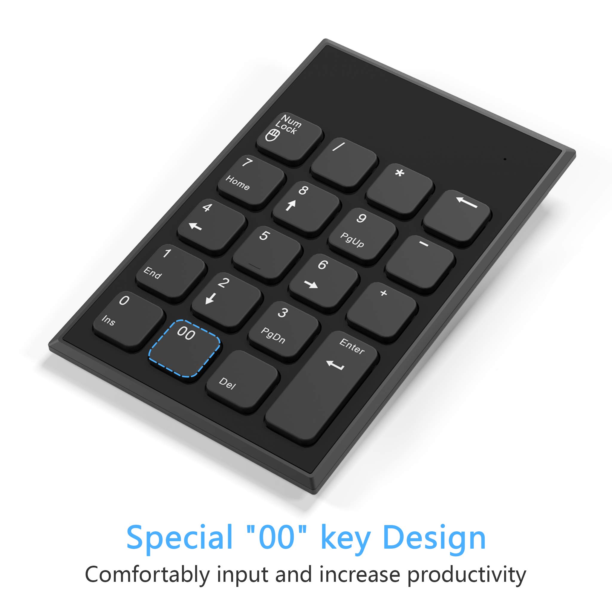 Pave Numerique sans Fil et Souris Combo, Yeemie Pro 2.4G Portable Clavier Numérique USB Ultra Fin et Souris pour Ordinateur Portable, Ordinateur de Bureau, Ordinateur PC - Un Seul Récepteur USB