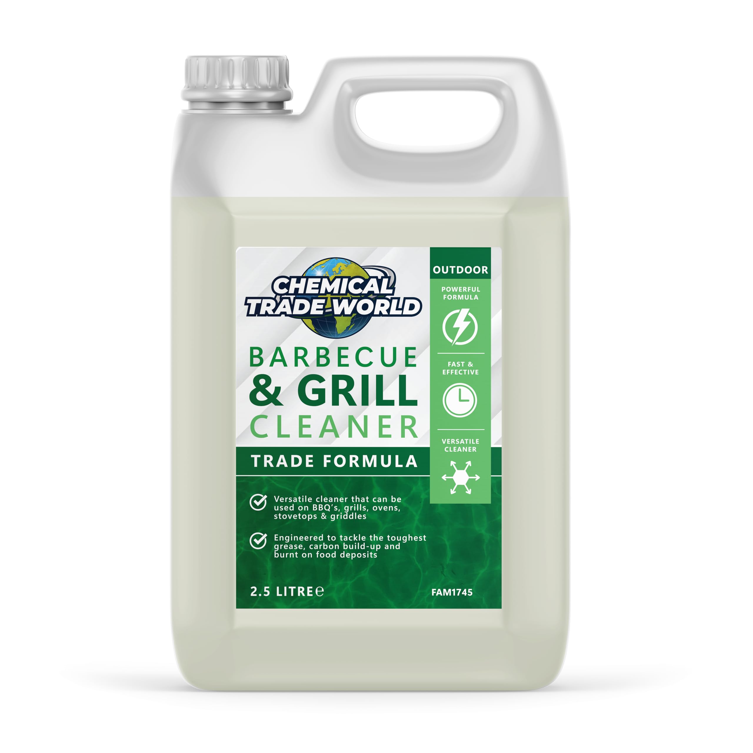 Chemical Trade World - BBQ & Grill Cleaner 2.5L - Heavy Duty Degreaser for BBQs, Grills, Ovens & Racks - Removes Burnt-On Grease, Fat & Food Residue