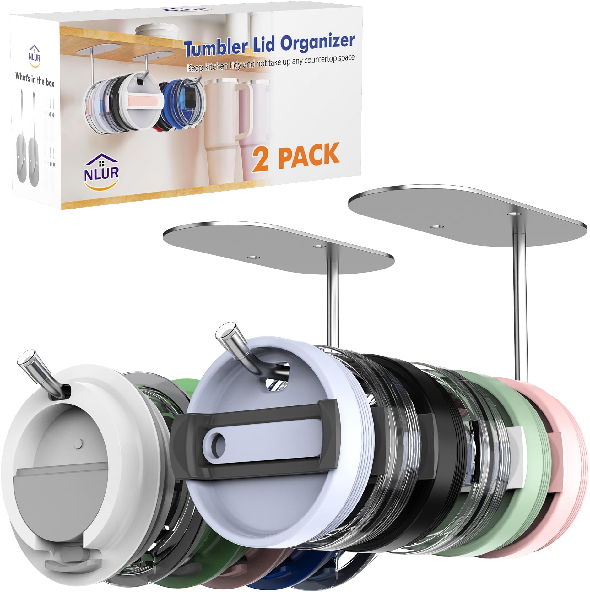 2Pack Tumbler Lid Organizer,Cup Lid Organizer for Stanley Tumbler Yeti Simple Modern