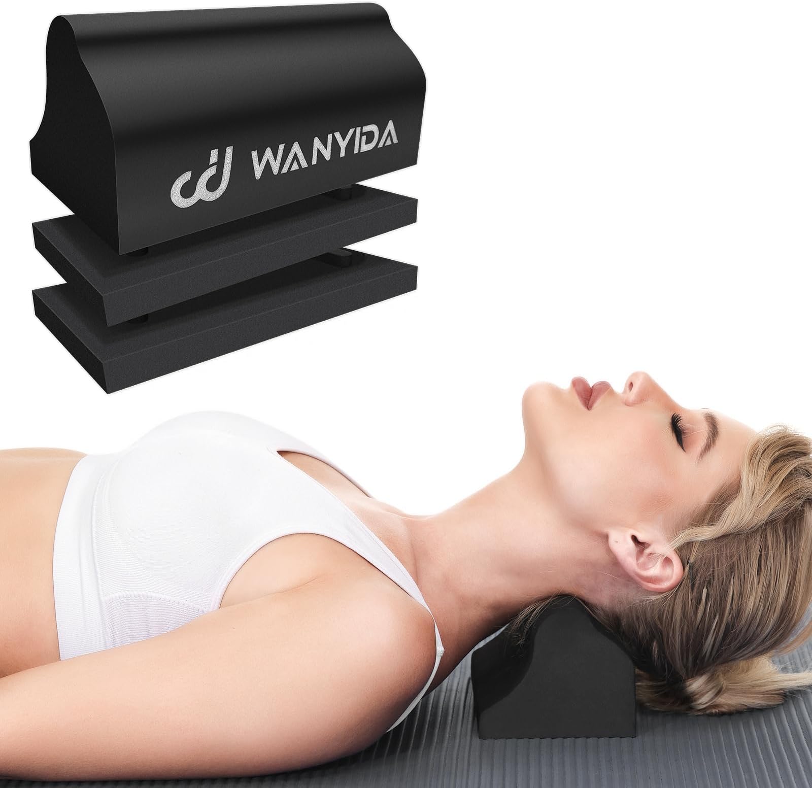 WANYIDA Neck Stretcher Chiropractic Pillows for Neck Pain Relief, Cervical Traction Device for Cervical Spine Alignment, Neck and Shoulder Relaxer, Cervical Orthotic Traction Block
