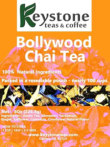 Miniatura 8 de Bollywood Chai - Té de especias mixto 2 onzas (20 tazas) Ingredientes naturalesTé de jengibre y cardamomo- Té de jengibre - Masala chai - Té de