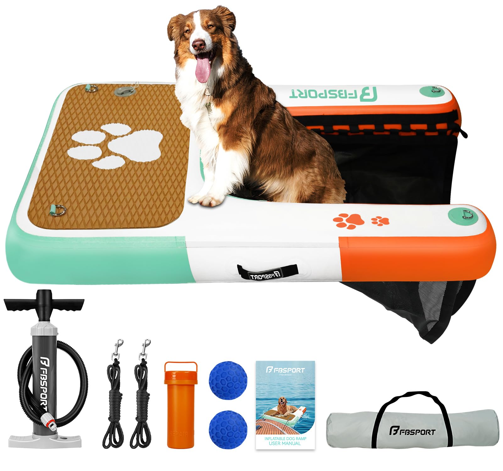 FBSPORT Inflatable Dog Boat Ramp