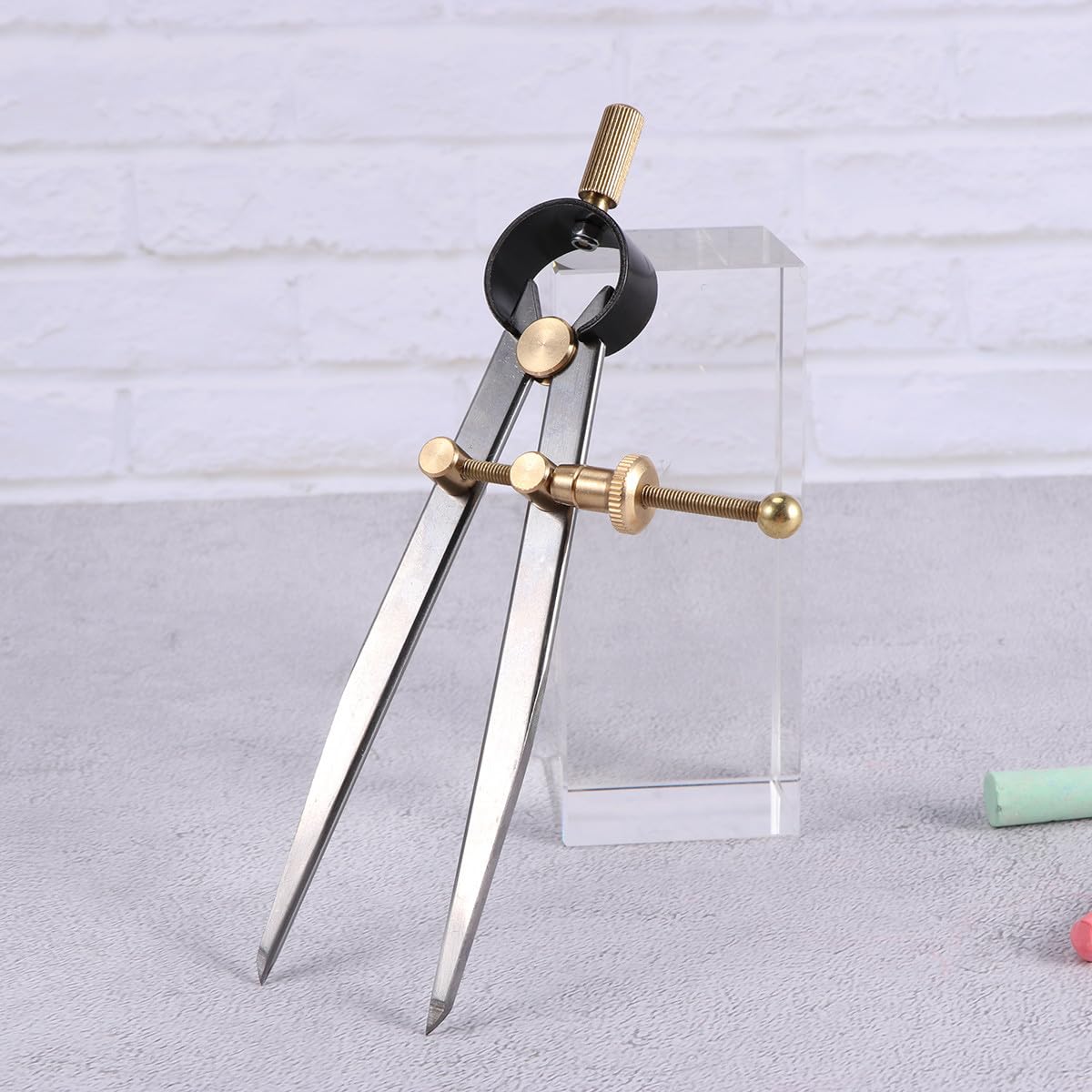 TOYANDONA Compas à Ressort Outil Réglable en Acier Carbone et Cuivre Argenté pour Marquage et Décoration du Cuir, pour DIY et Couture Artisanale