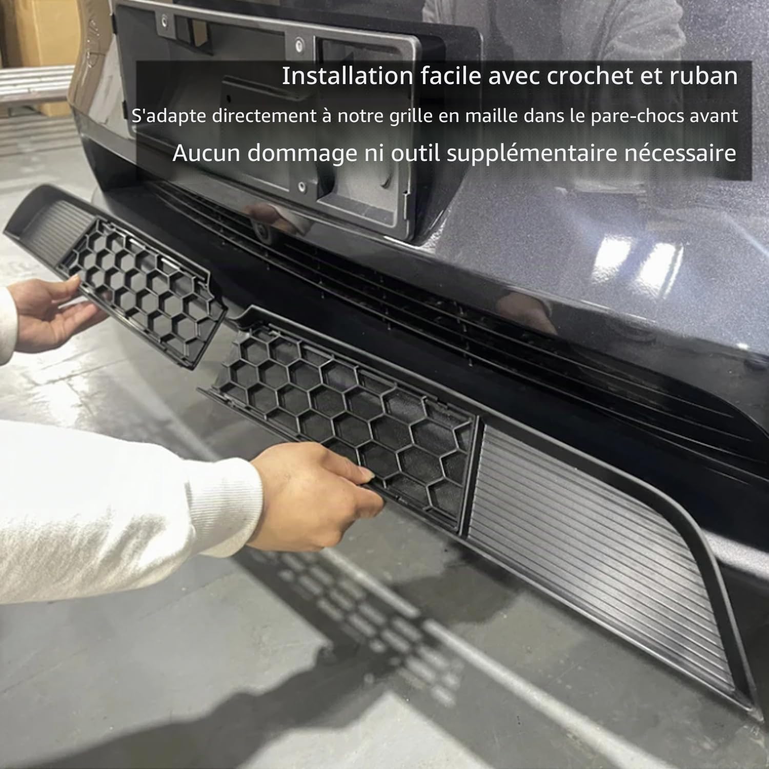 Grille Avant en Maille pour Model Y Juniper 2025 2026 Accessoires | Pare-chocs Inférieur de Voiture Segmenté Grille d'insertion couverture de grille d'aération pour Tesla, Not fit 2026 Standard