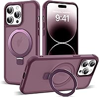 Vista 157 de Funda de grado militar compatible con iPhone 14 Plus de 6.7 pulgadas, con soporte magnético invisible tipo anillo, compatible con MagSafe y gran