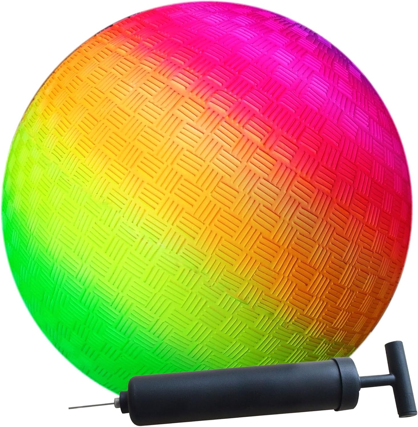 AppleRound 8.5 Inch Playground Ball with Air Pump, Pack of 1 Ball with 1 Pump, Official Size for Dodge Ball, Handball, Camps and Schools