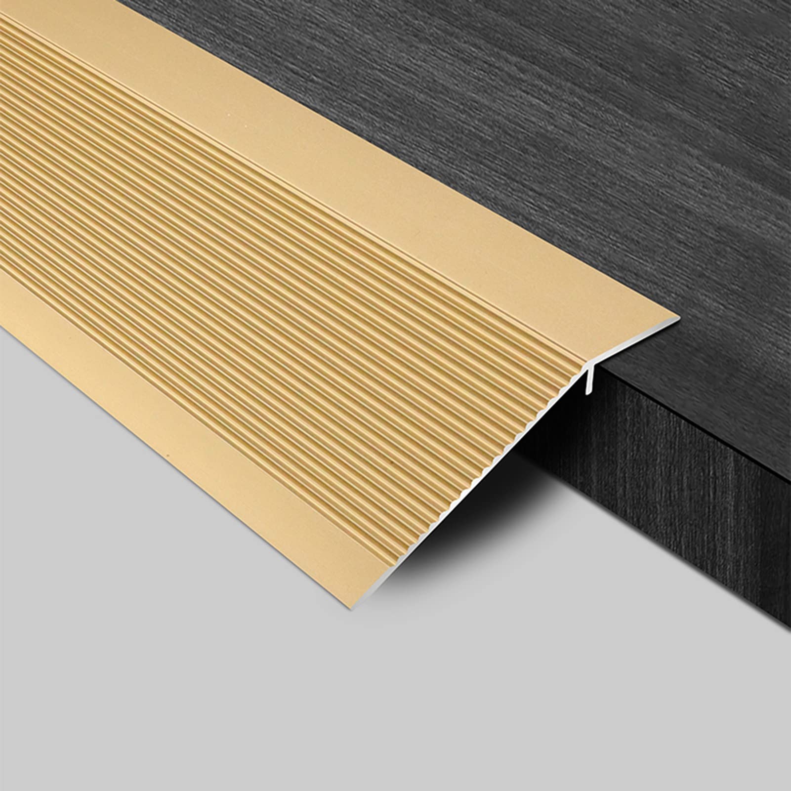Remys Gold Suitable Height Difference 0.3In-1.5In,Extra Wide Doorway Reducer, Waterproof Aluminum Thresholds Transition Strip, Carpet Joining Strips(,105Cm/41.3In)