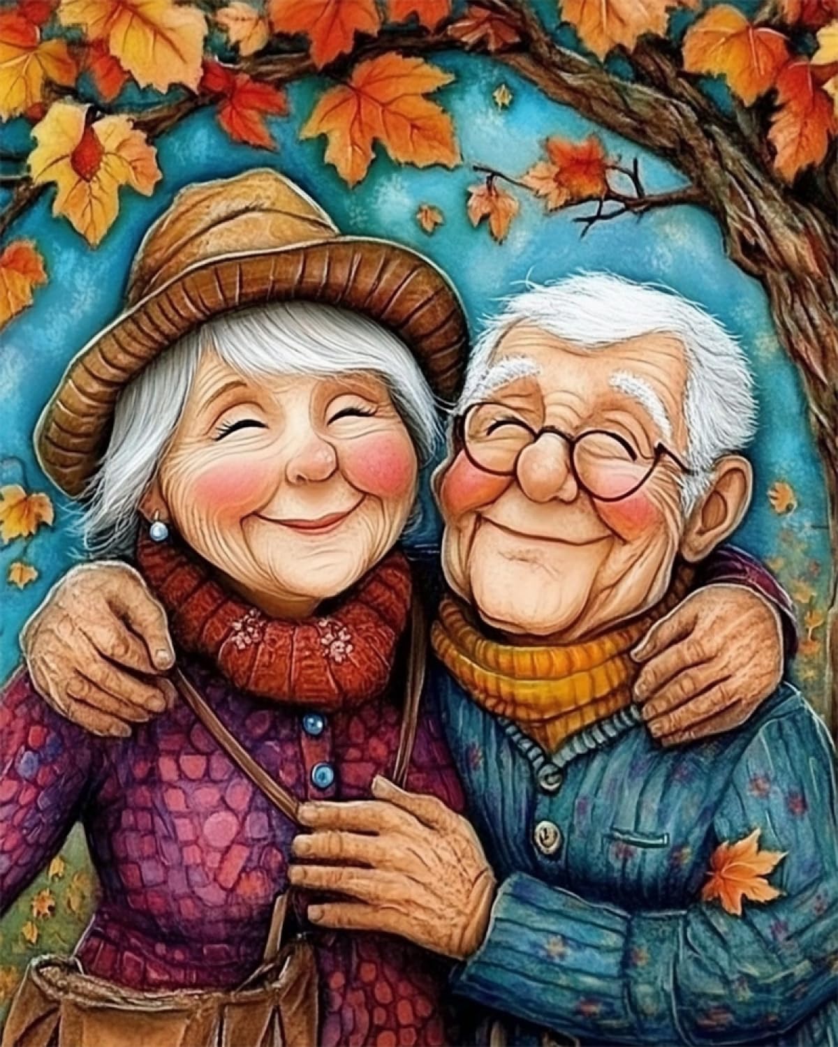 RKFLGEW Kit De Bordado De Cuentas Diy Pareja De Ancianos De Fantasía Kit De Bordado Con Cuentas，Punto De Cruz，Artesanía，Patrón De Costura Con Cuentass，Pintura Mural En 3D 30x40cm