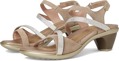 NAOT Footwear Innovate Womens Heel Rhinestone Sandal with Cork Footbed and Arch Support Footbed - Adjustable Ankle Strap - Comfort and Support - Lightweight and Perfect for Travel