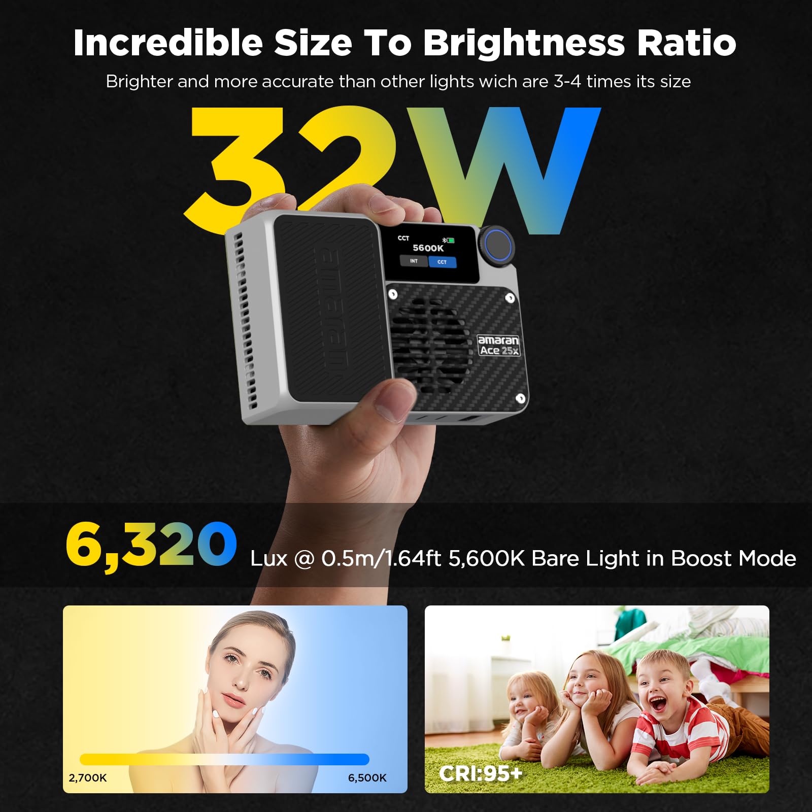Amazon.com : Amaran Ace 25x Pocket Bi-Color LED Light: Boost Mode