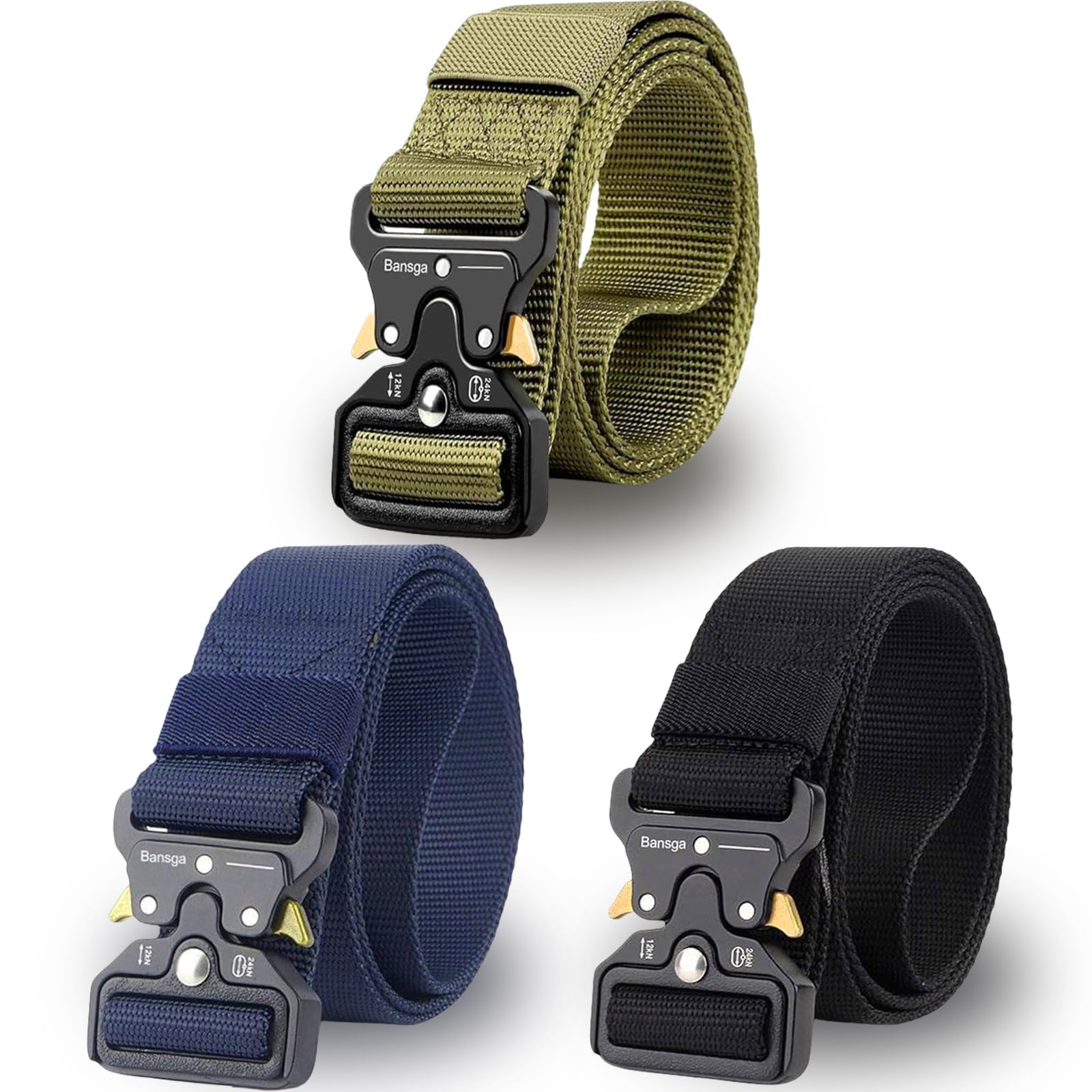 3 Pcs Durable Tactical Belt for Men's Uk,work Belt Belts for Men Elasticated Belt Men,work Belts for Menconstruction Webbing Beltcanvasbelts Men's Tactical BeltSuitable for Work and Sports
