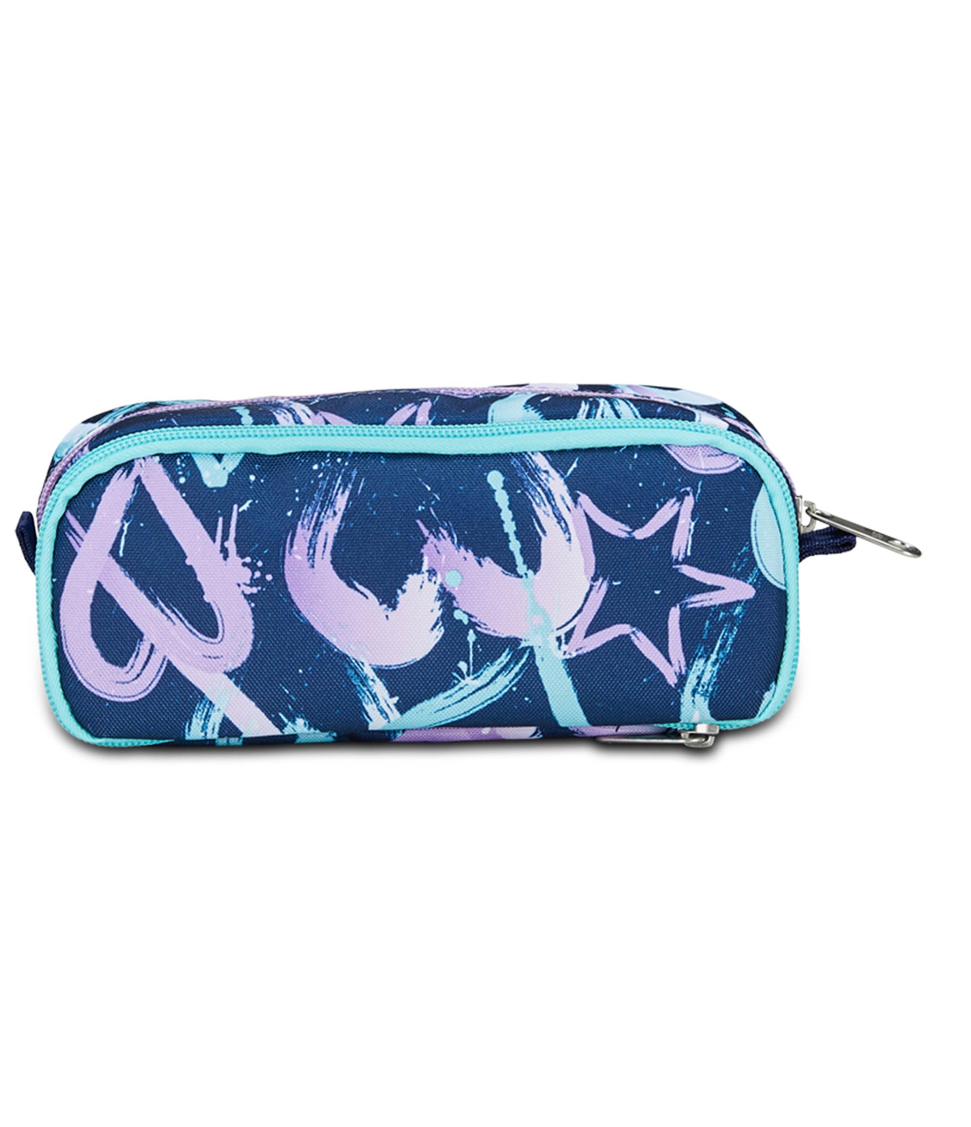 Seven Portapenne Scuola 2 Zip, Viola Blu, Cristal Purple, Bustina Doppio Scomparto Con Organizer, Tasche ed Elastici Porta Penne, Accessori Zaino, Medie, Superiori, Bambina Ragazza,