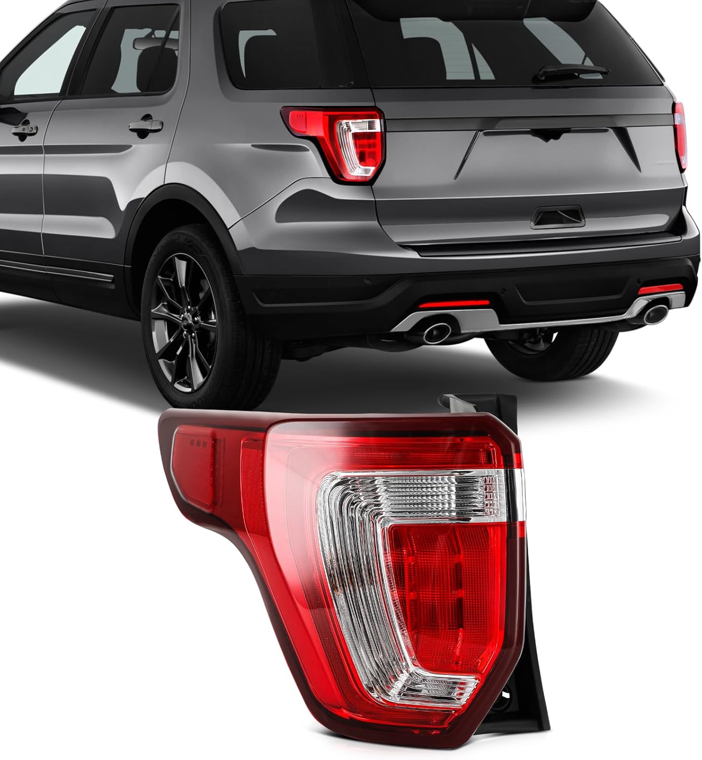 SCITOO Tail Light Assembly Fits For 2016-2019 for Ford For Explorer Tail Lamp Passenger Side