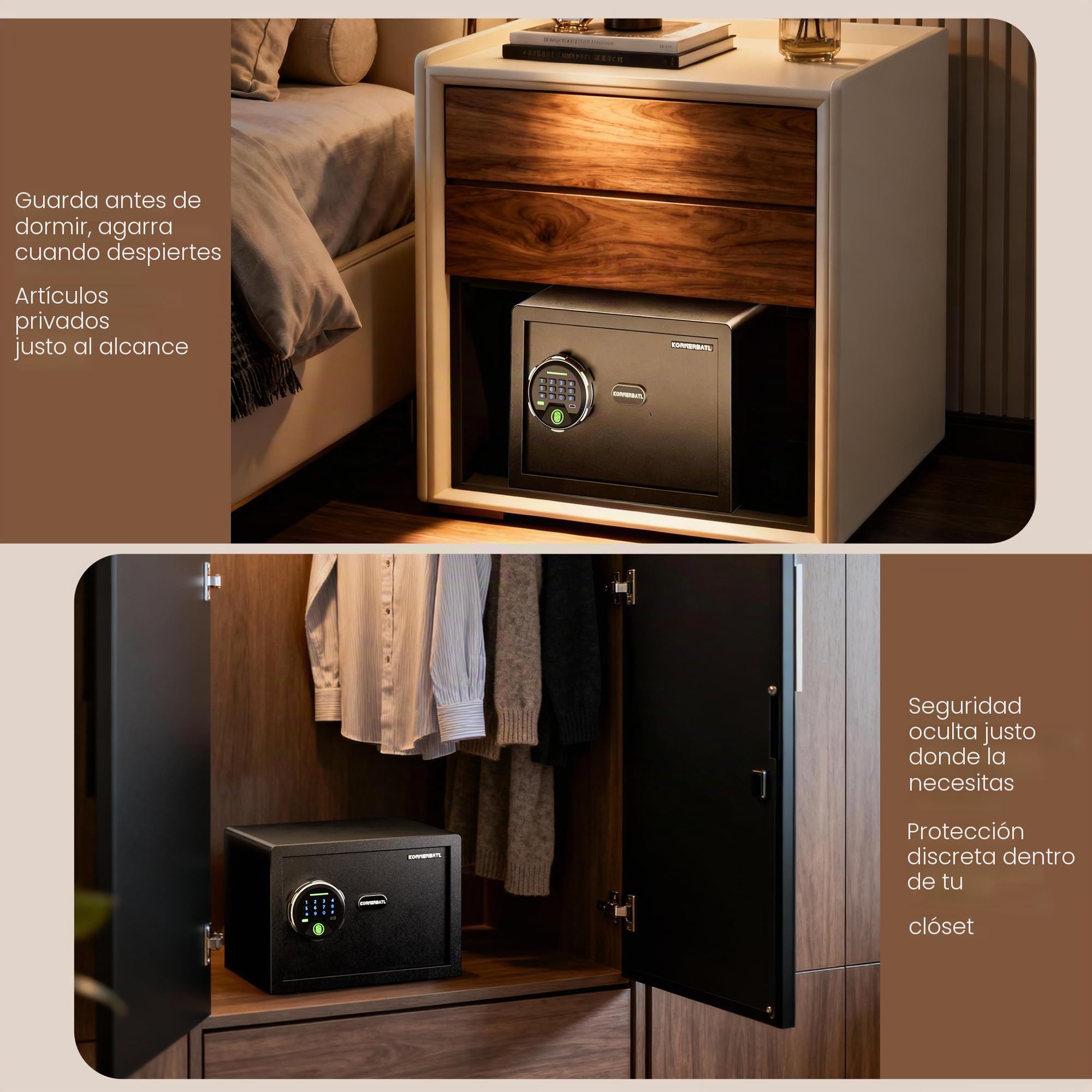 KornerBatl Caja fuerte biométrica inteligente con bloqueo de huellas dactilares (9.84 pulgadas de profundidad x 13.78 pulgadas de ancho x 9.84 pulgadas de alto), caja de seguridad pequeña con modo