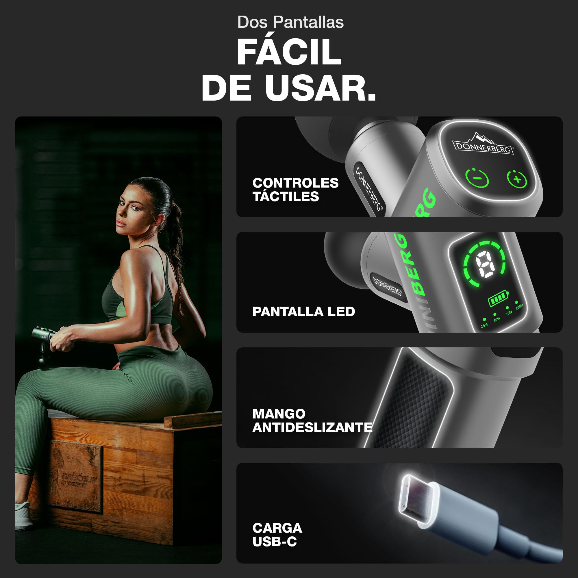 DONNERBERG® Miniberg Mini Pistola De Masaje Profesional De Tejido Profundo