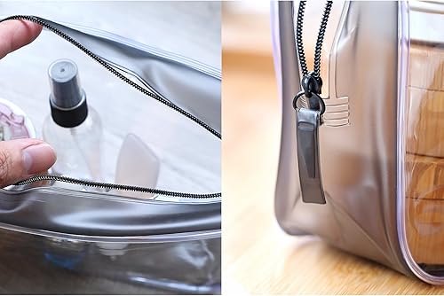 Miniatura 3 de Pangda Paquete de 5 bolsas de transporte de artículos de tocador transparentes de PVC con cremallera bolsa de maquillaje portátil para vacaciones