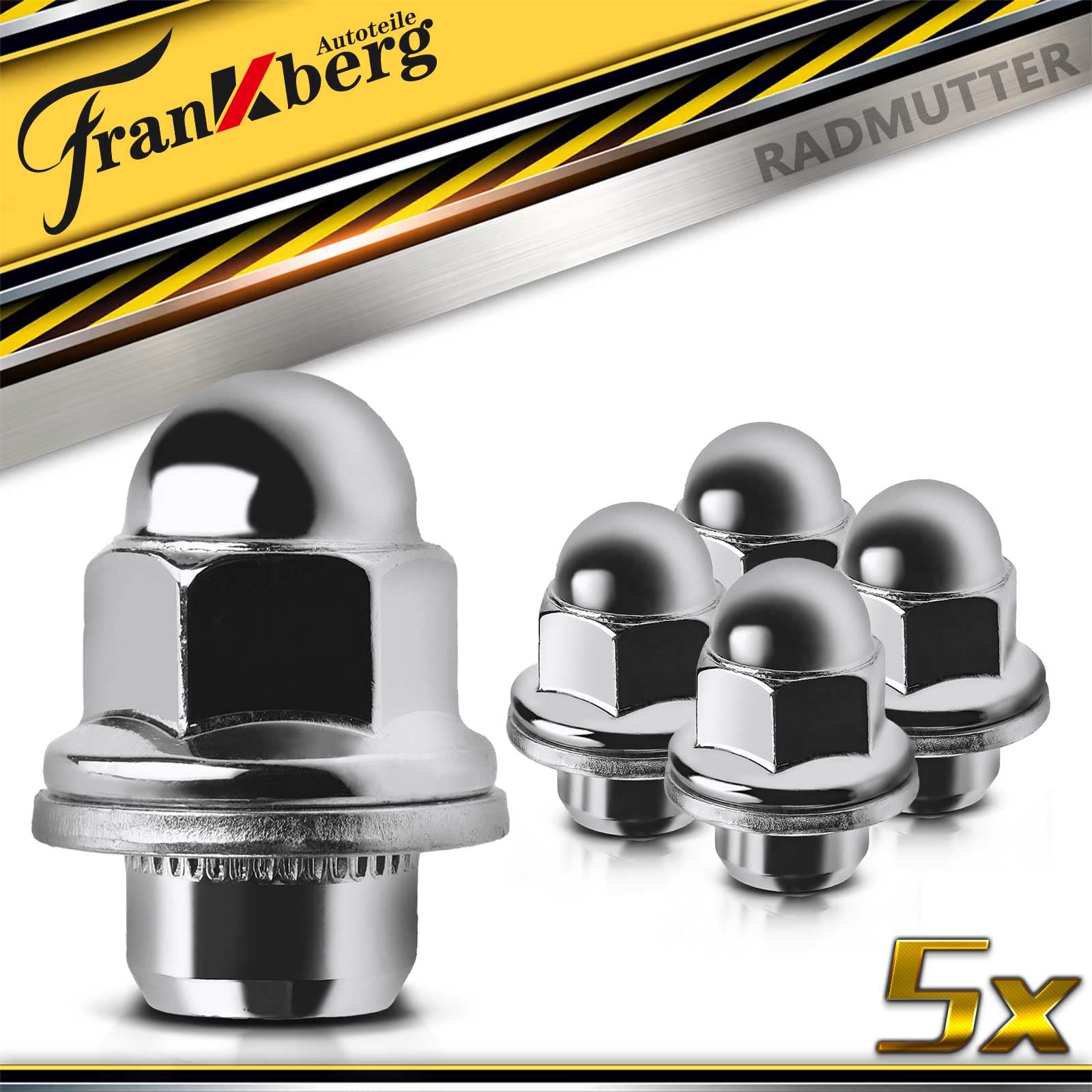 5 Tuercas De Rueda Frankberg - Compatibles Con Mitsubishi 3000 GT, Eclipse, Lancer, Outlander Y Otros Modelos