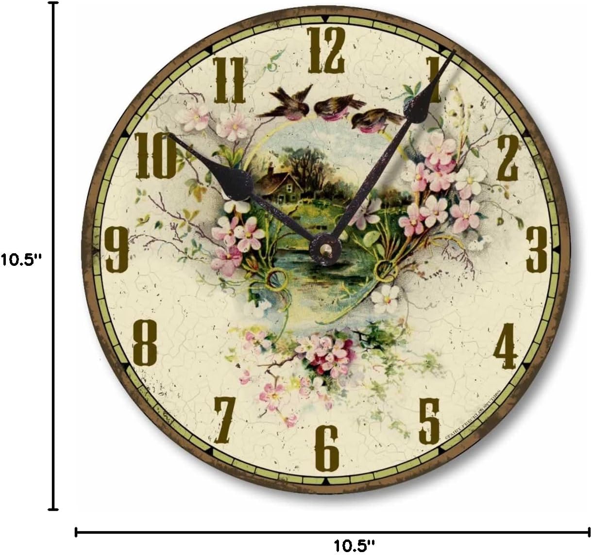 Item C2038 Vintage Victorian Style 10.5 Inch Country Cottage Clock