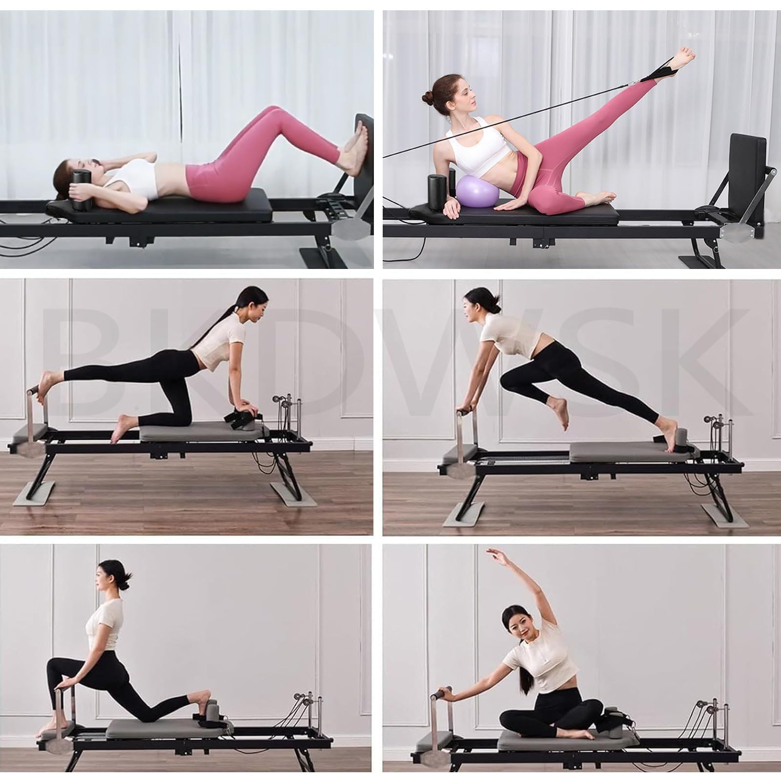 Macchina Pilates Reformer Pieghevole - Per Allenamento Addominale E Forza | Salvaspazio - Foto 4