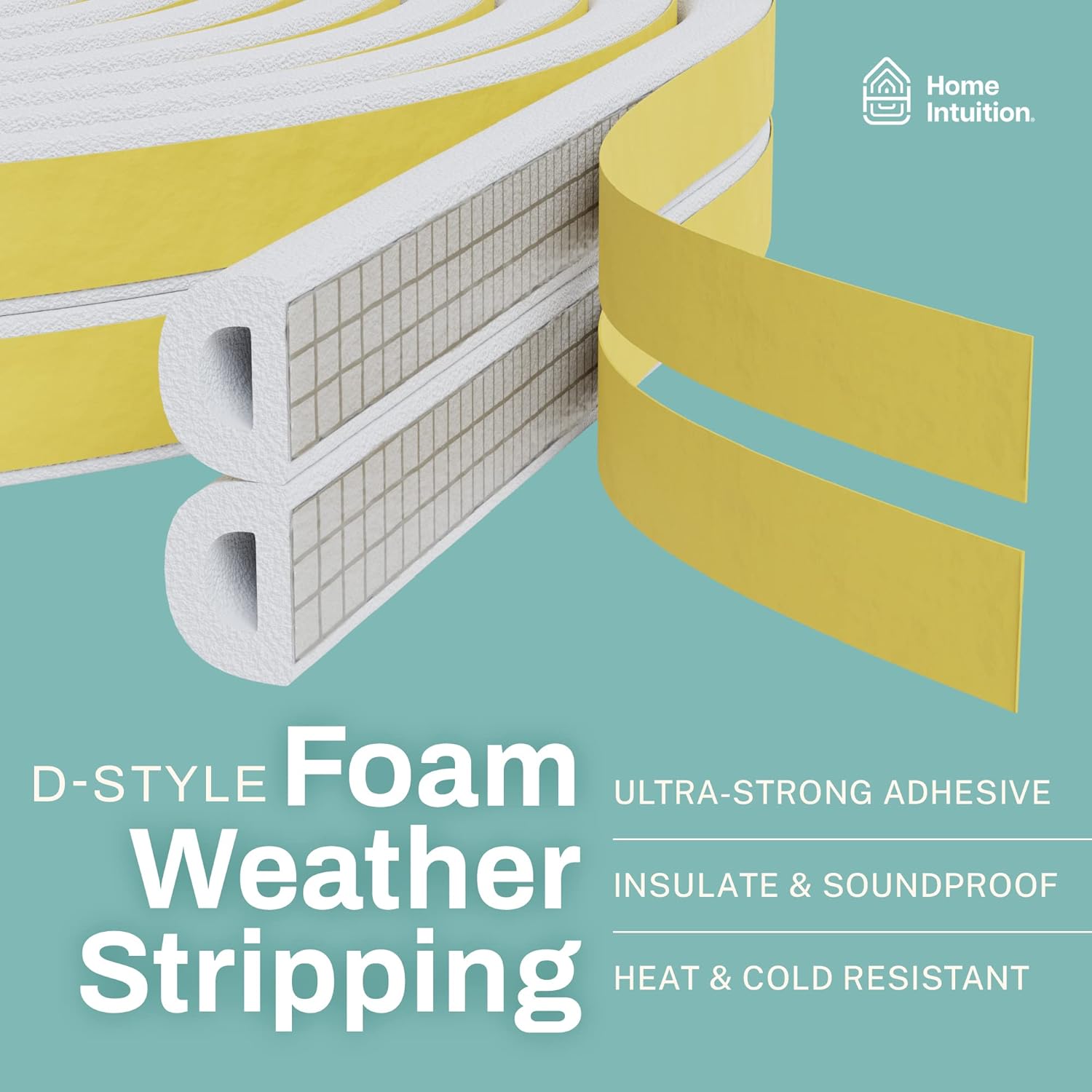 66 Feet Self Stick Foam Weather Stripping Door Window Seal Draft Stopper Insulation Tape for Windows and Doors Soundproof Weatherstripping Gap Blocker
