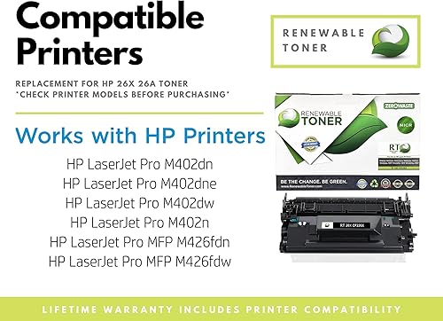 Miniatura 3 de Renewable Toner PRO - Cartucho de tóner compatible MICR para HP 26A CF226A para Laserjet Pro M402 MFP M426