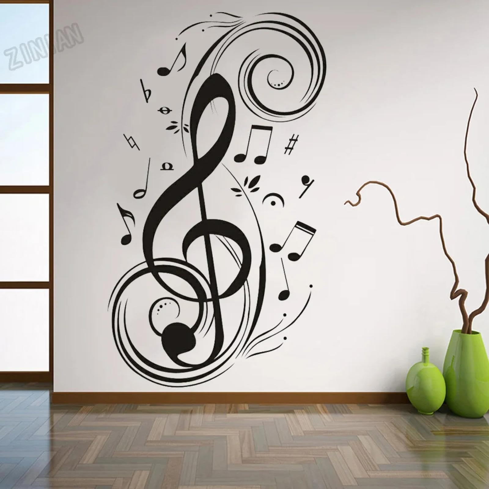 WEIMEIJIE Musical Note wall Stickers, Vinyl, for Living Room, Master Bedroom, Music Room, Studio, Romantic Music Classroom.