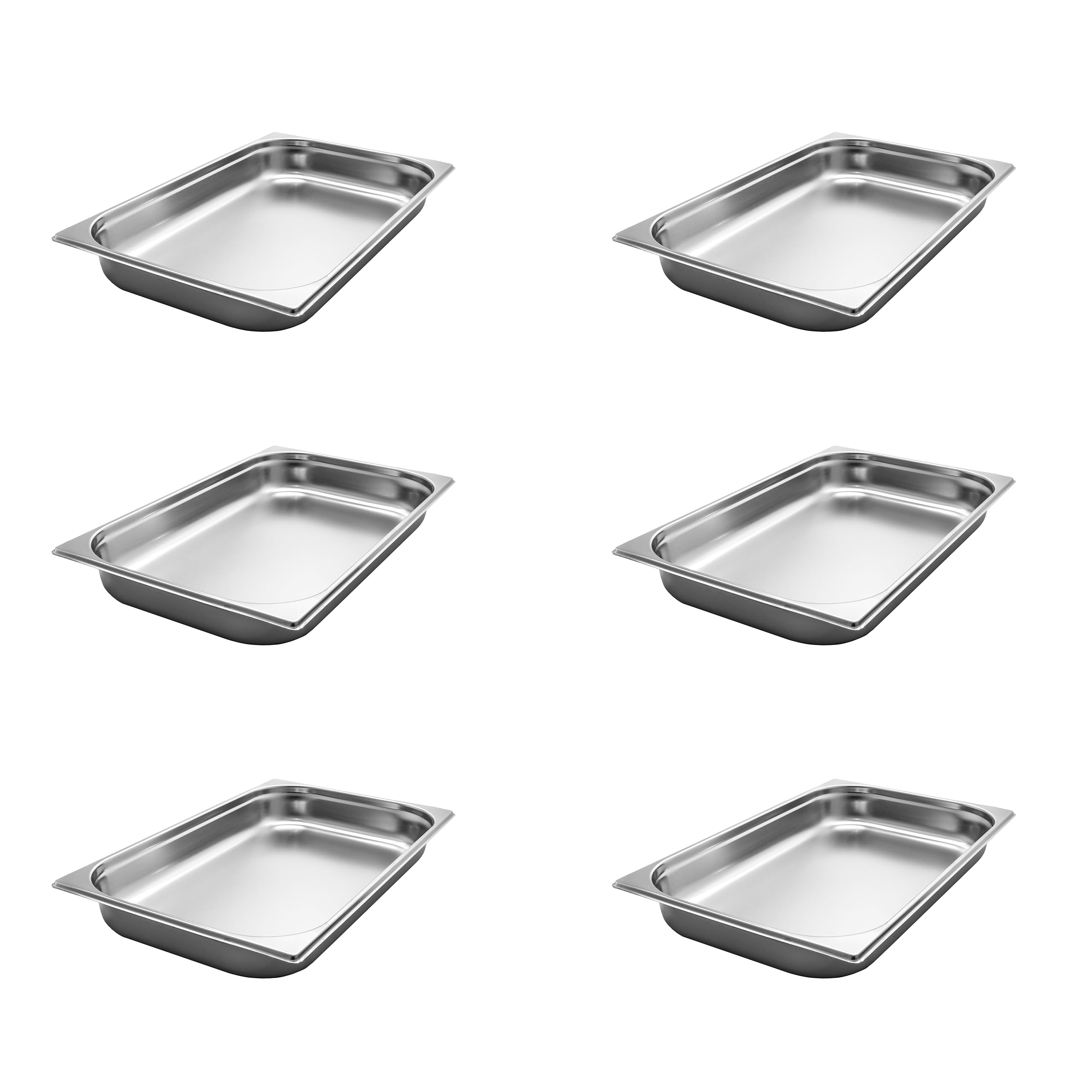 6 unidades GN 1/1 Gastronorm - Contenedores gastronorm (acero inoxidable, 8,5 L, profundidad 65 mm)