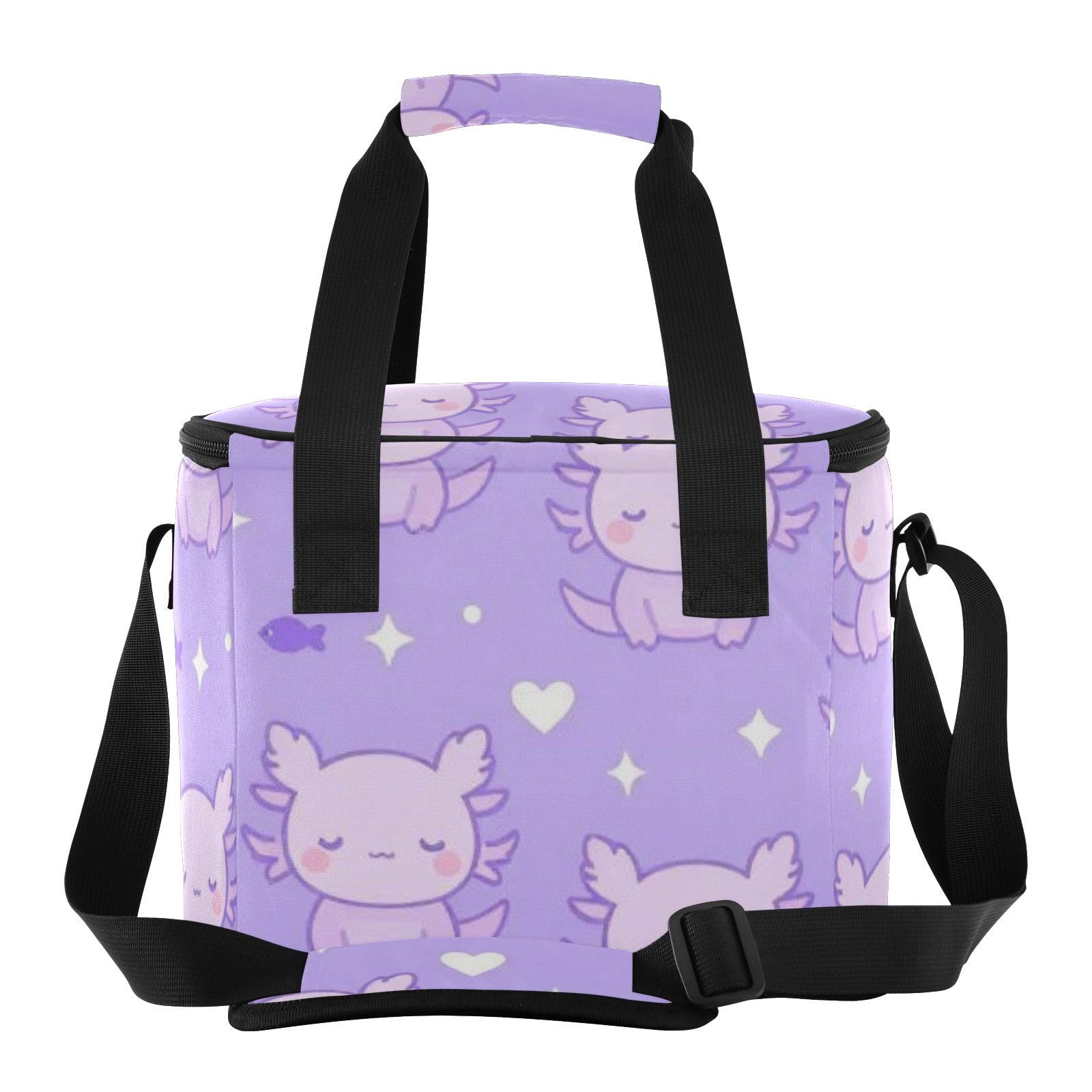 Wudan Fioletowy kawaii styl Axolotl termiczny pojemnik na żywność 600D tkanina Oxford pracownicy biurowi