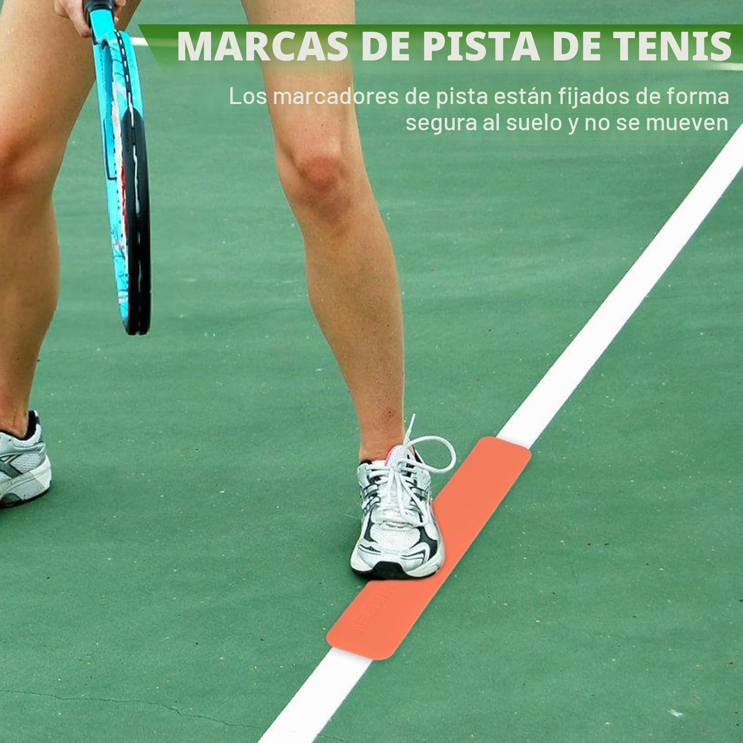 BOOSTEADY Pickleball Kit de Líneas de Cancha de Marcadores, Antideslizantes y Resistentes al Viento 28 Unidades para Pista Cubierta al Aire Libre, Marcadores Pickleball