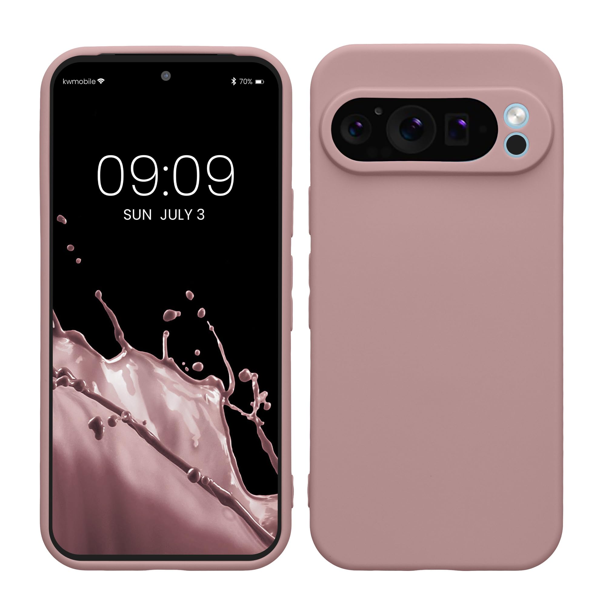 kwmobile Case for Google Pixel 9 Pro Case - Protective Slim TPU Phone Cover - Soft Matte Finish - Nude Lilac