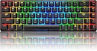 60% Mechanical Gaming Keyboard Type C Wired 68 Keys LED Backlit USB Waterproof Apex Pro illuminated Keyboard 18 Chroma RGB Lighting Backlight Anti-ghosting Keys for Gamers and Typists (Blue Switch)
