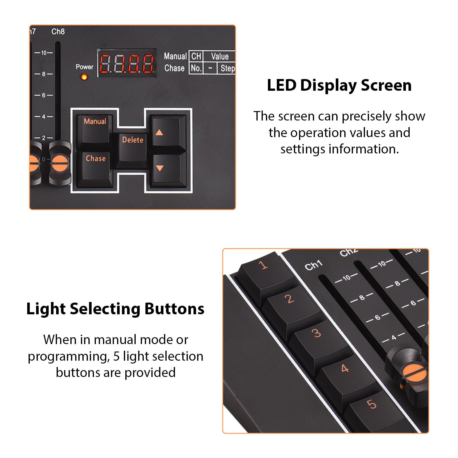 Contrôleur DMX DMX 512 40 Canaux ContrôLeur De Lumière DJ De Scène pour Panneau De Console De ContrôLeur De Lumière De Pub Disco Contrôleur De Lumière DMX