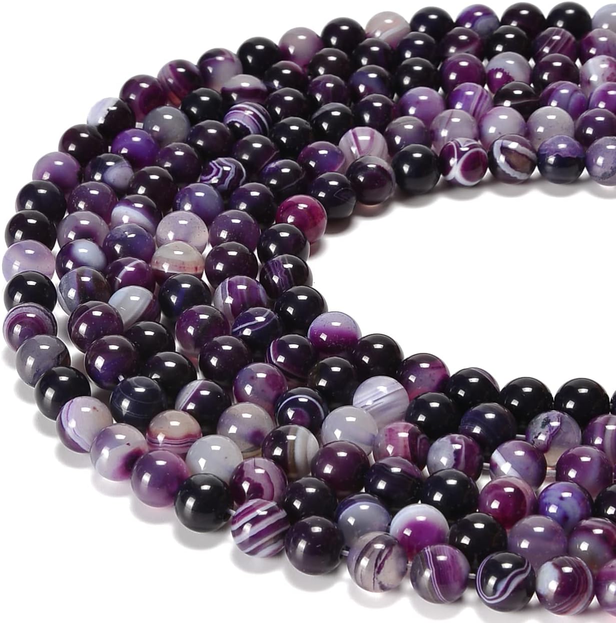 12mm Faceted Electroplated Stripe Agate Beads, Purple, Sold Per Pkg Of – Charms Beads Vendor - Foto 3