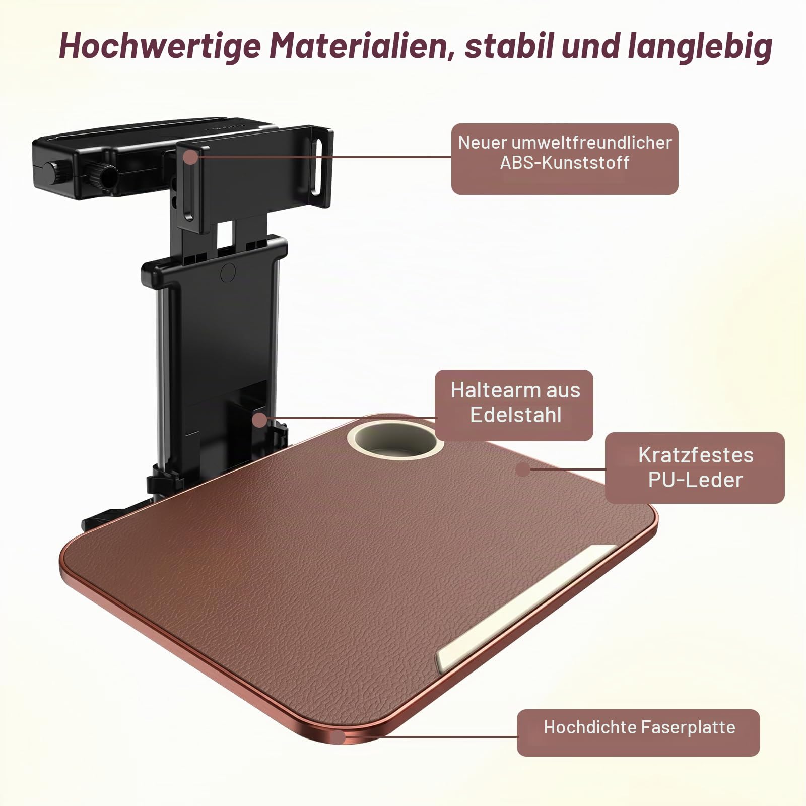 Auto Tisch für Rücksitz,Reisetisch Auto Kinder Erwachsene Auto Tisch für Rücksitz Beifahrer mit Getränkehalter und Universeller Tablet- und Handyständer