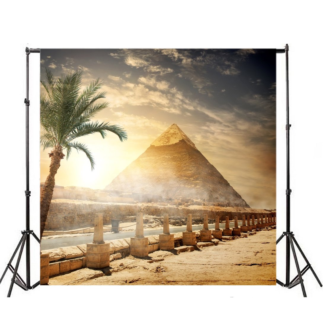 Amazon | Yeele 8 x 8ftエジプトピラミッド写真の背景幕ビニール