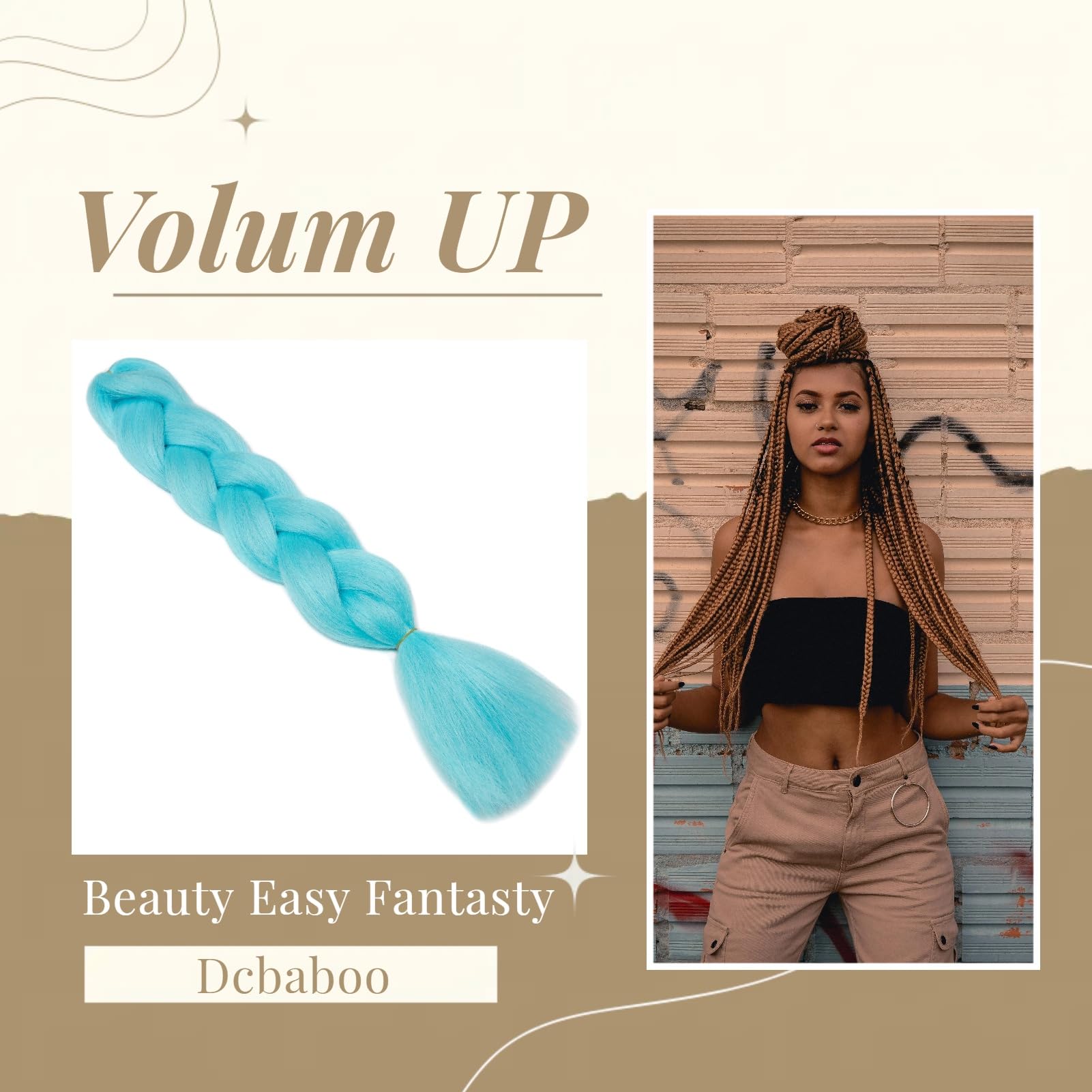 Dcbaboo Blue Hair Extensions for Braiding Jumbo Braiding Hair Extension 1pack 24inch Synthetic Hair Kanekalon Ombre Braids Extensions Hair Afro Crochet Twist Box Braids 100g - Image 3