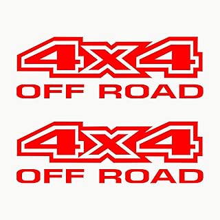 Autodomy Autocollant Voiture 4X4 Tout Terrain Off Road 2 Unités | Stickers 4x4 pour la Voiture 20x6,5 cm (Rouge)