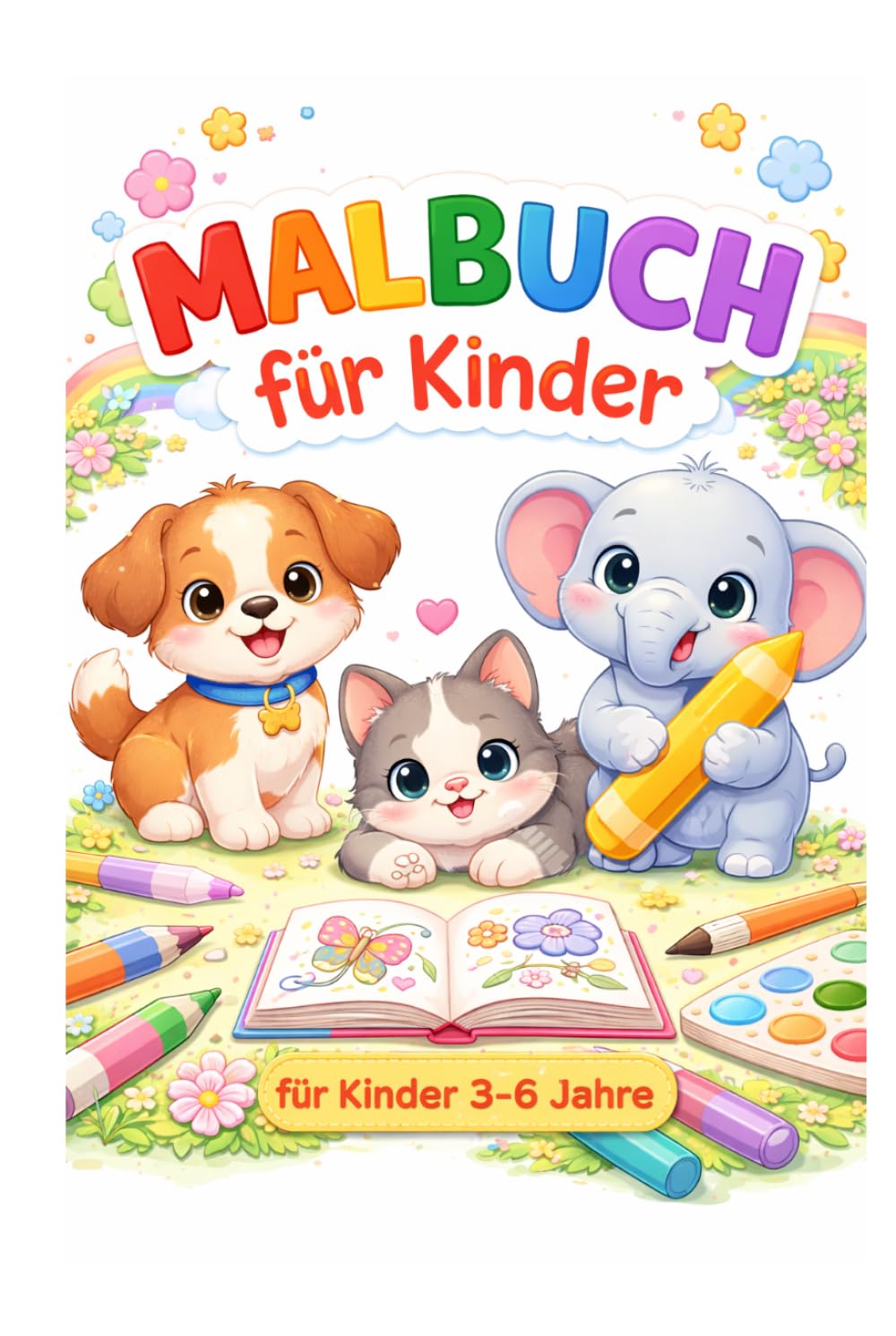 Malbuch für Kinder: Kreatives Malbuch für kleine Künstler | Tiere zum Ausmalen für Kinder 3–6 Jahre