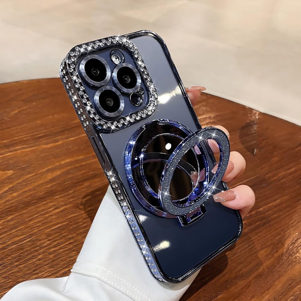 Coque antichoc iPhone 11 avec miroir pailleté support aimanté