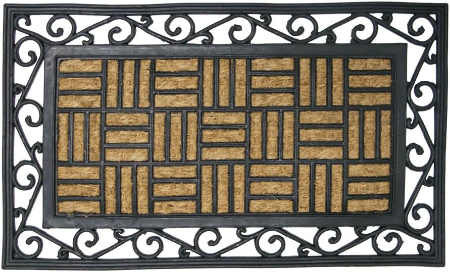 Rubber-Cal "Live in Harmony Outdoor Rubber Coir Decorative Doormat, 18 x 30-Inch