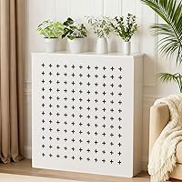 Denavox Modern White Radiator Cover Shelf - Decorative Steam Heater Cabinet Hides Pipes, Easy Install for Living Room, Bedroom, Bathroom
