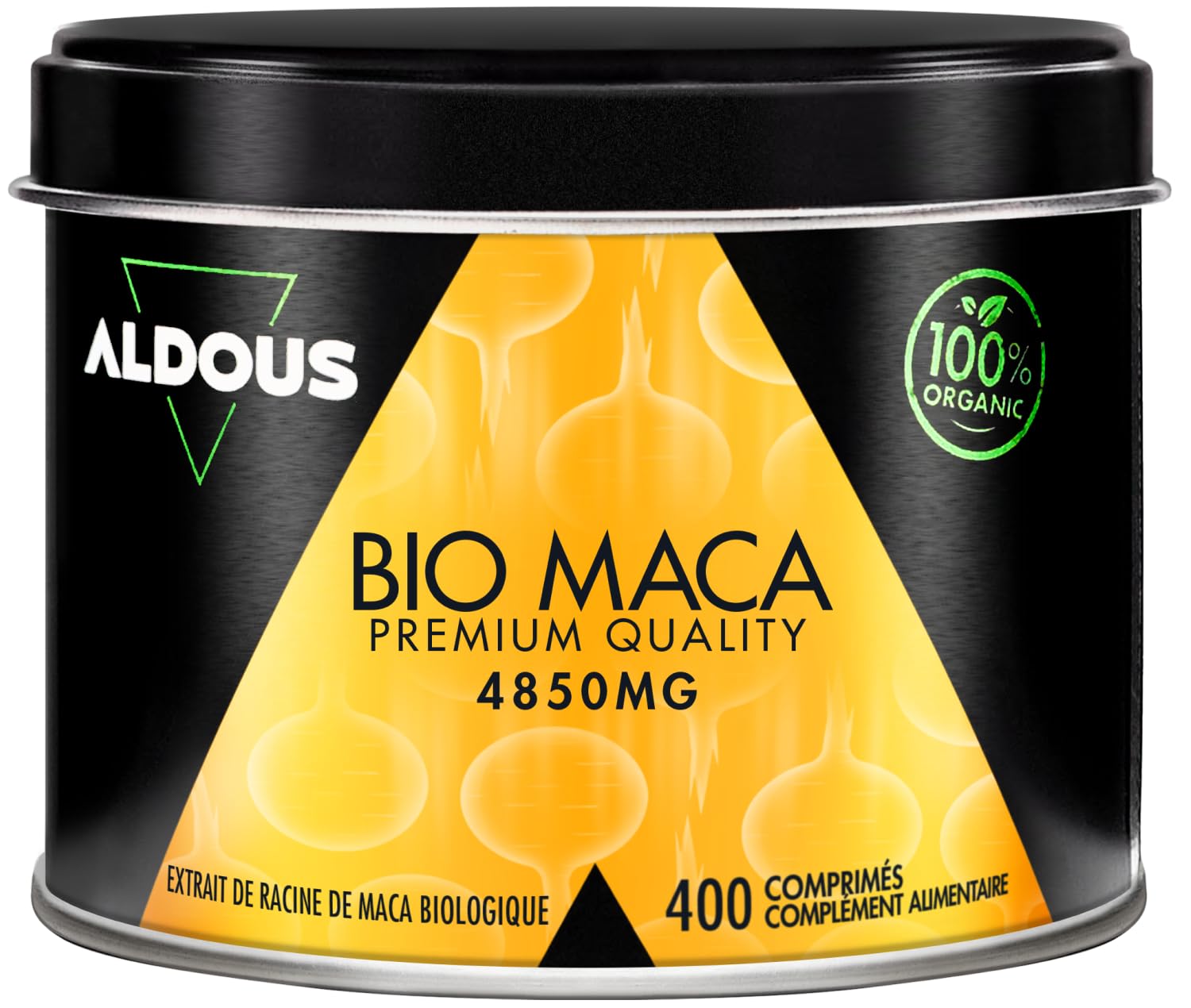Extrait de Maca Bio - Dose 4850mg - 400 Comprimés - Hautement Concentrée - Maca Peruana - 100 jours - Poudre de Maca Root - Augmente l'Énergie et la Vitalité - Régulateur Hormonal - Certification Bio