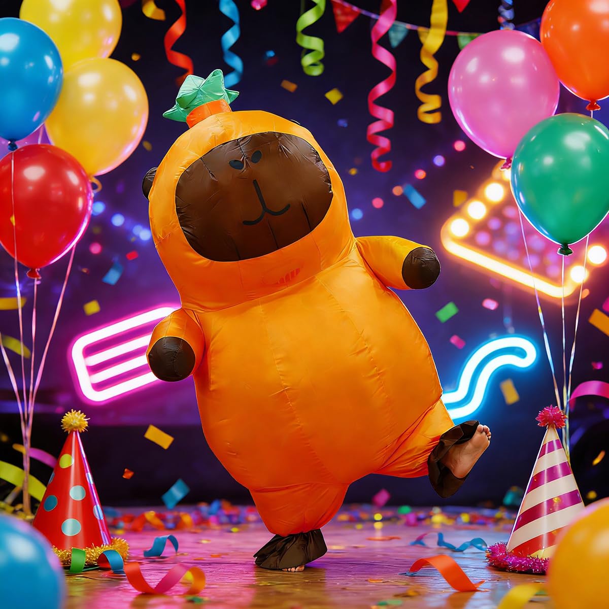 RHYTHMARTS Inflatable Capybara Costume Blow up Costumes for Adult Fancy Dress Party Halloween Christmas - Image 3