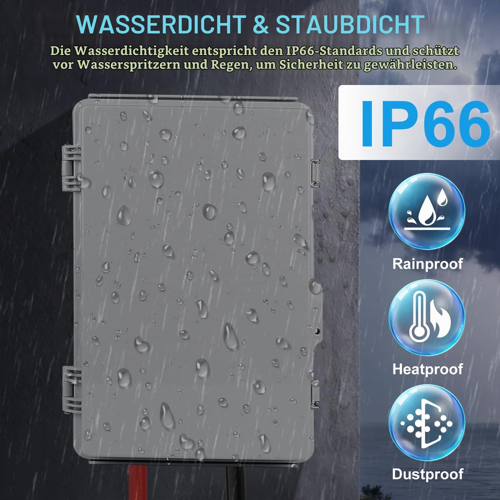 1 PCS Stromkasten Außenbereich 20cm x 30cm x 13cm IP66
