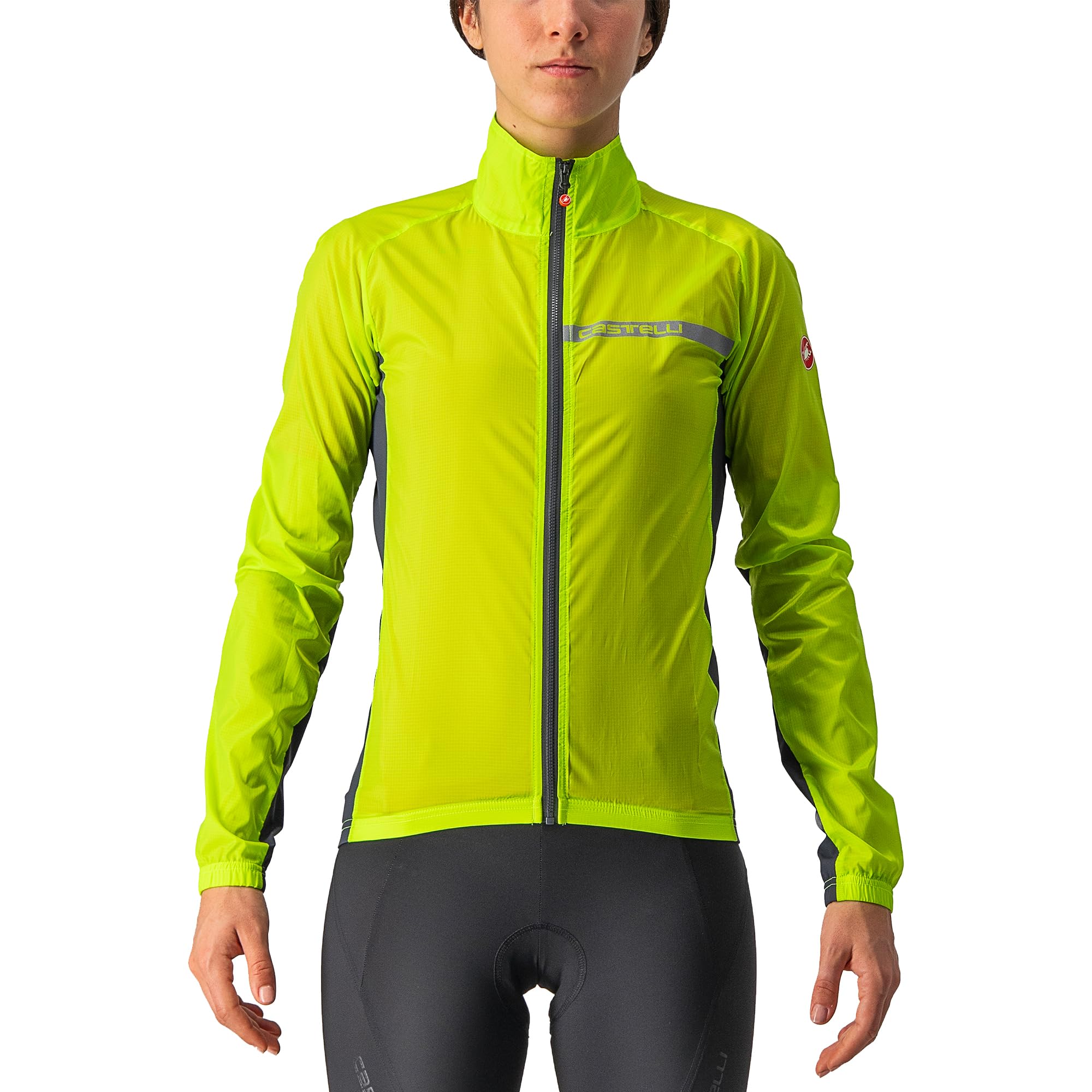 CASTELLI 4521529-383 SQUADRA STRETCH W JACKET Women's Jacket ELECTRIC LIME/DARK GRAY L