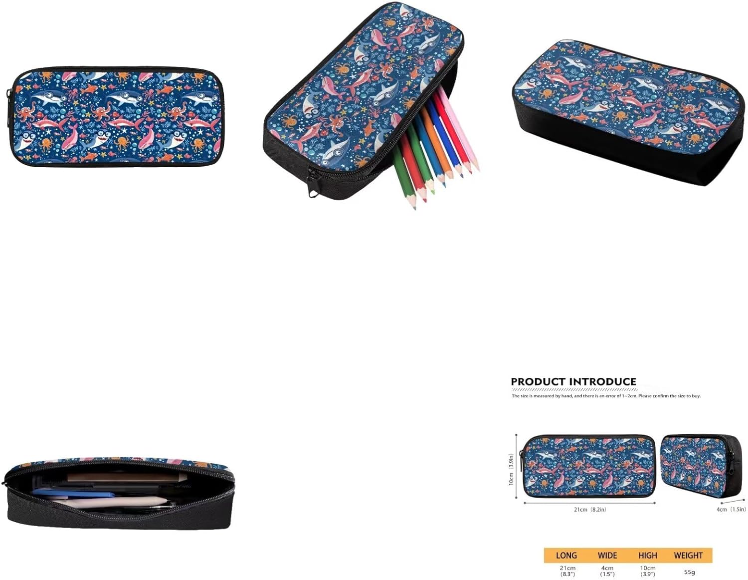 AmzPrint 4pcs Octopus Backpack Set For Boys Bookbag And Lunch Box Pencil Bag Water Bottle Carrier Set Back To School Gifts