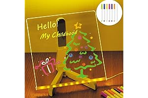 LED Note Board with Colors for Kids, 7.9 * 7.9 Acrylic Light Drawing Board